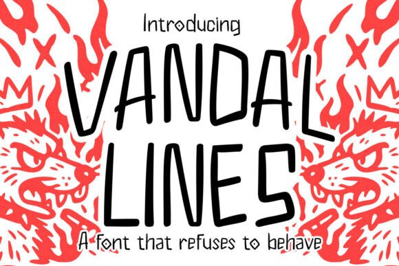 Vandal Lines Pua: A Bold Typeface for Rebellious Design Projects